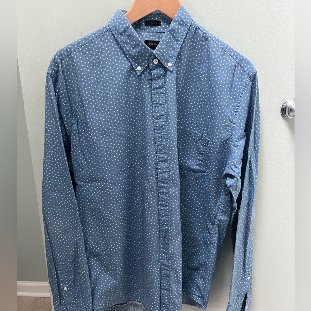J Crew Star Blue Button Down